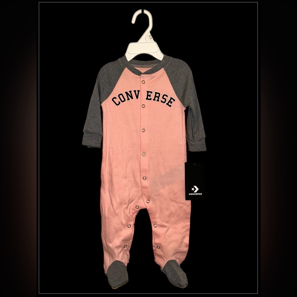 Converse STORM PINK Sporty Footies | Sleep & Play | 6 Months | Unisex